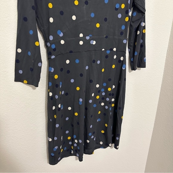Boden Marion Polka Dot Jersey Dress 3/4 Sleeves V Neck Size 6 Regular - Picture 7 of 11